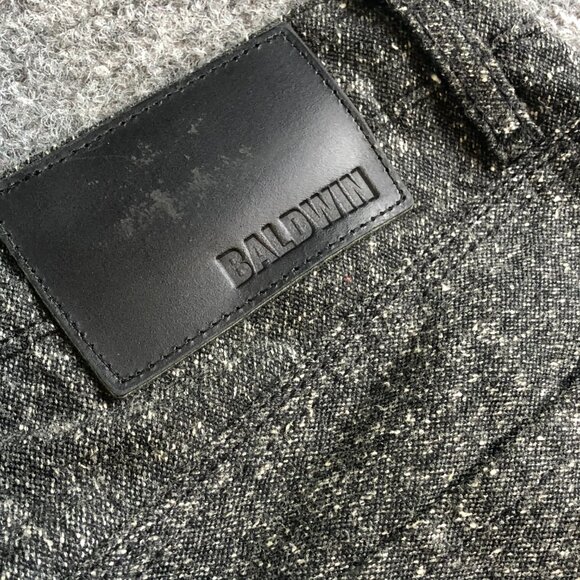 Baldwin Pants Mens 30x34 Black Speckle Classic Slim Japan Fabric Made in USA - Picture 11 of 13